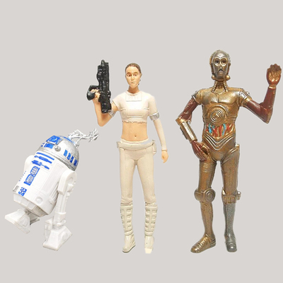3.75寸星球大战手办C-3PO R2机器人天行者黑武士白兵扭蛋玩具模型