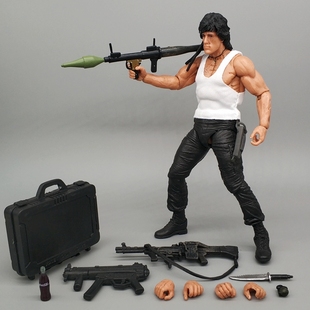 7寸史泰龙手办电影第一滴血兰博史泰龙蓝波阿诺可动手办玩具摆件