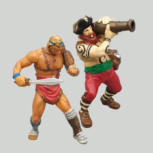 3.75寸古代兵人手办角斗士人偶玩具中世纪场景模型海盗炮手摆件