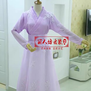 九州天空城同款花神仙女古装淡紫色抚琴侠女演出服古装服装女汉服