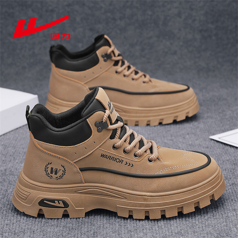 回力高帮马丁靴男鞋秋季新款休闲户外登山防滑沙漠耐磨英伦工装靴