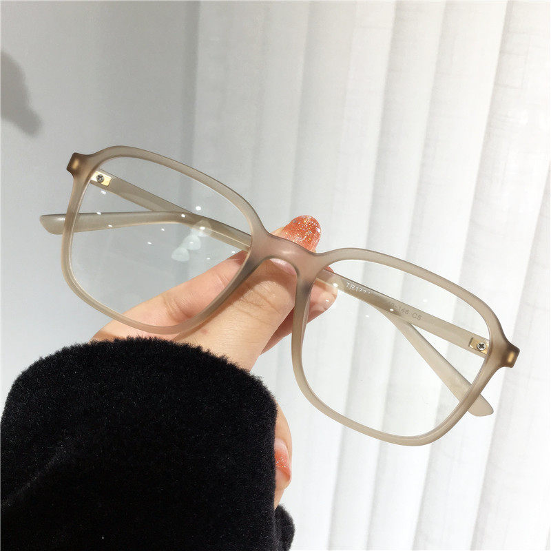 小红书素颜方框磨砂茶色眼镜框可配近视眼镜女镜架男TR90眼睛框