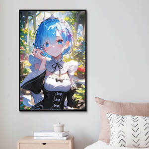 卡通日漫从零开始的异世界生活diy数字油画填色手工手绘家居挂画