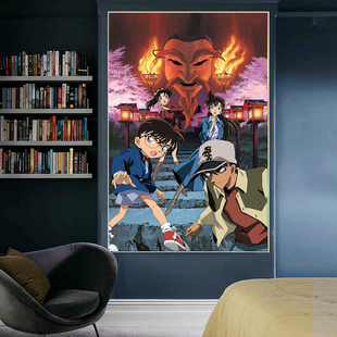 名侦探柯南迷宫的十字路口小兰新一 动漫diy数字油画填色装饰画