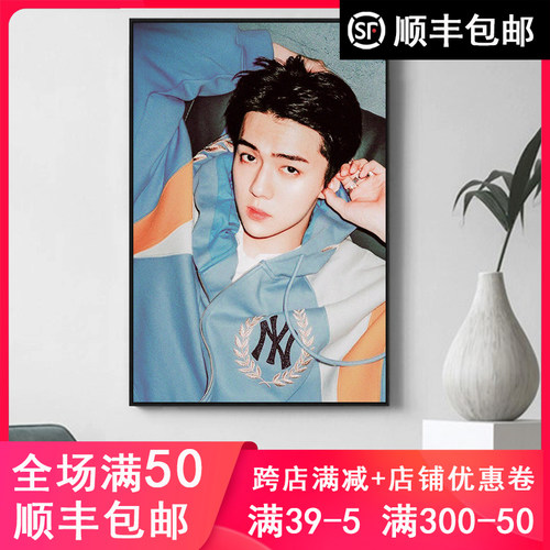 品都 EXO吴世勋diy数字油画手工填色客厅卧室装饰画背景墙壁挂画 - 封面
