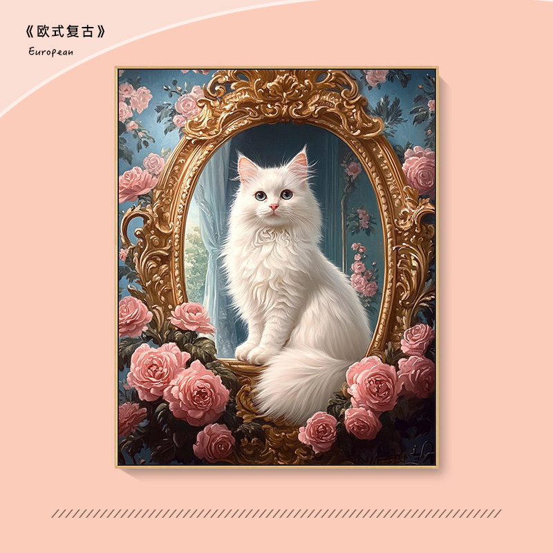 欧式复古diy数字油画填充涂色