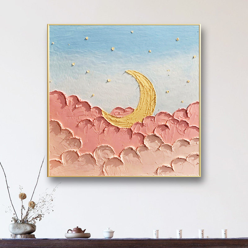 奶油月牙湾diy数字油画填充油彩画石英砂肌理画材料手工填色丙烯,家居饰品,DIY/数字油画,淘宝优惠券,粉丝福利购,淘宝优惠卷