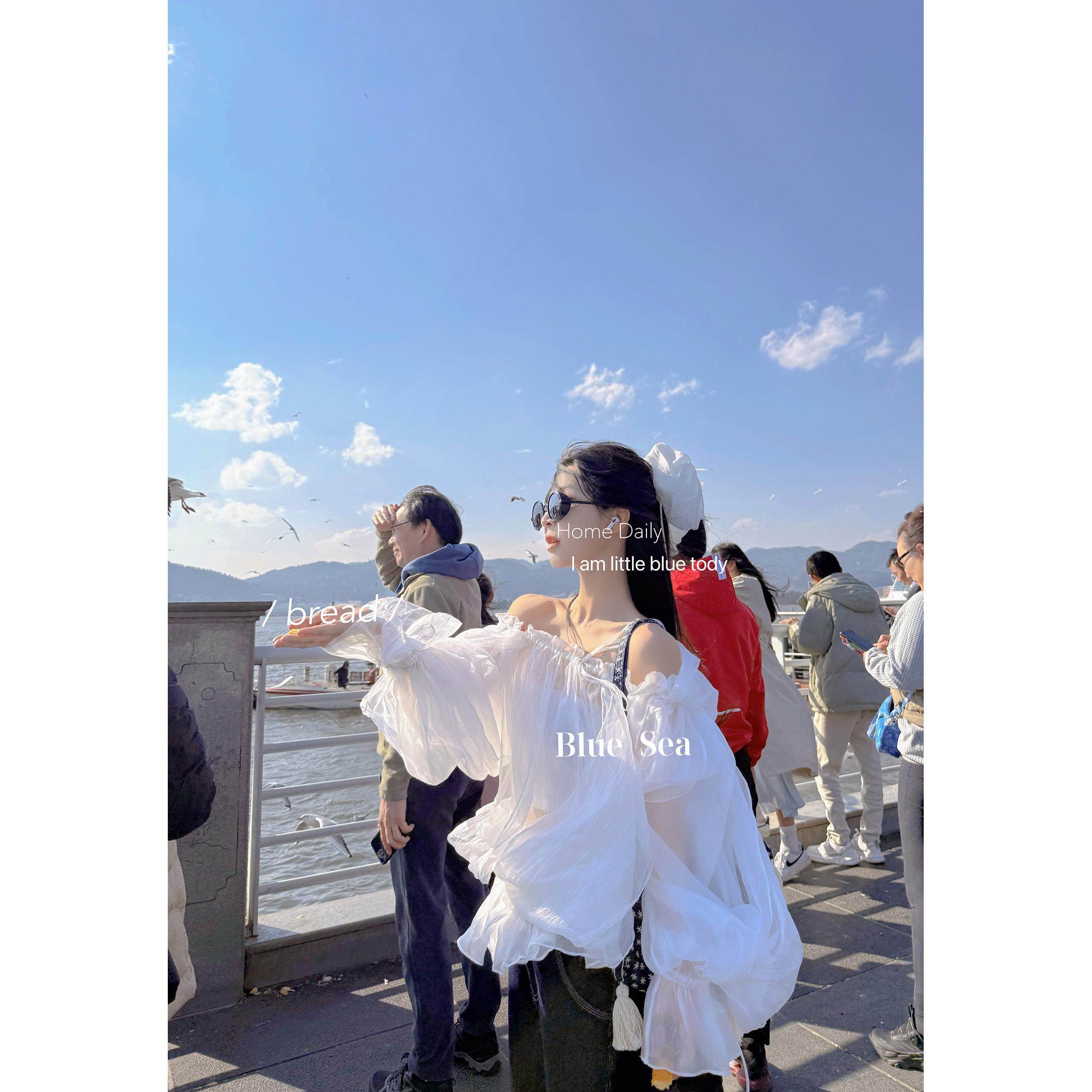 LISEYEN设计师款女夏季娃娃衫人丝泡泡袖百搭一字肩上衣 库存11