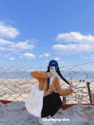 LISEYEN设计师款秋冬炒鸡实用的加绒显瘦绒绒毛线裙