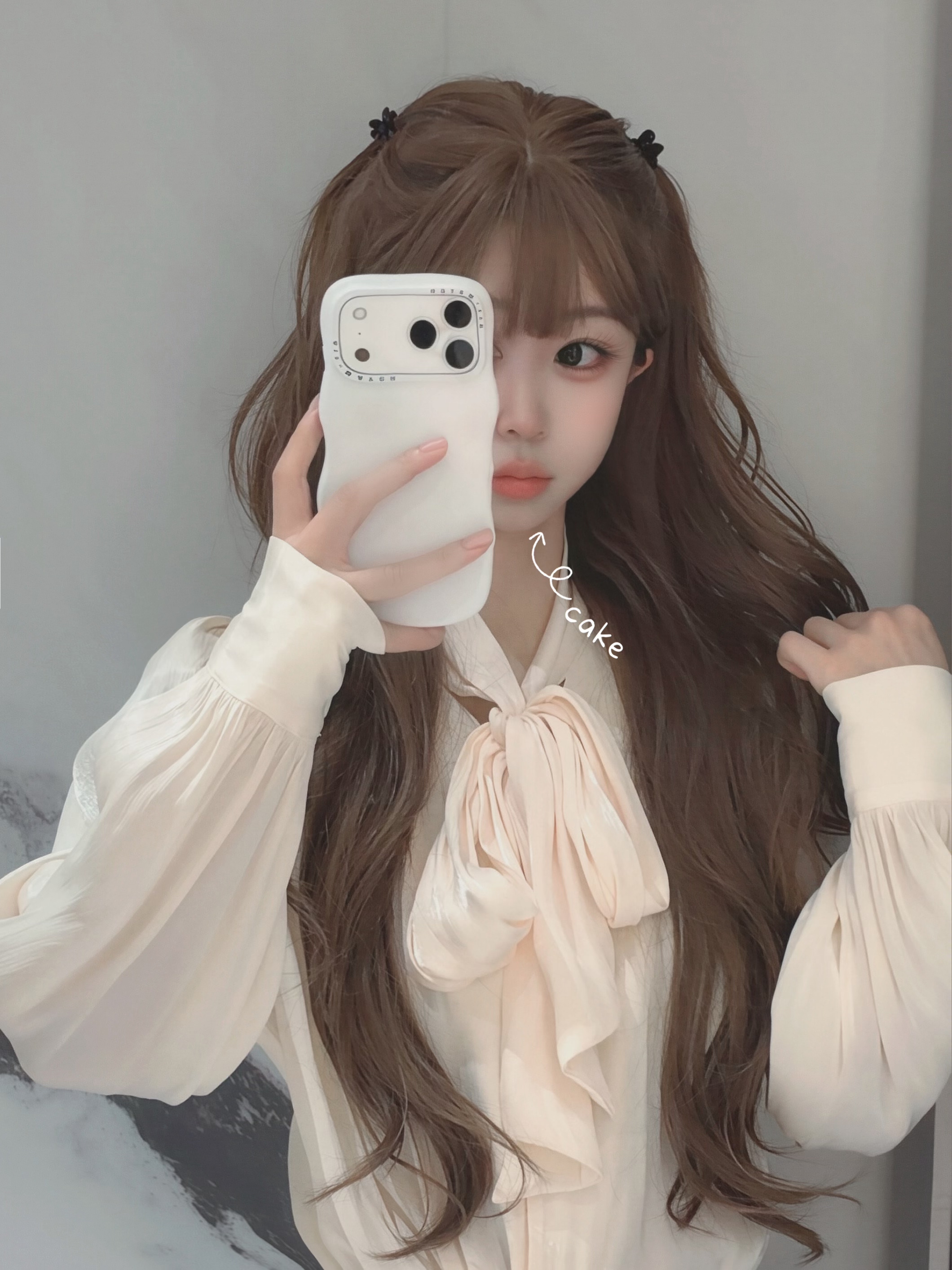 LISEYEN设计师 琉璃香槟色 缎面丝光肌理纹衬衫