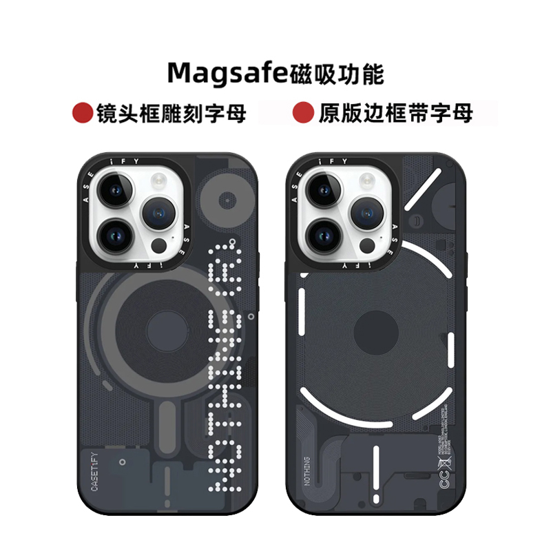 Magsafe磁吸CASE联名科技潮流图案15Promax手机保护壳适用iPhone13镜面黑边框14ProMax防摔苹果12Pro情侣新保