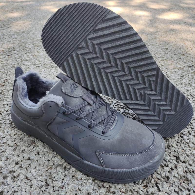 外贸加绒棉鞋4E宽楦跑步鞋男加宽加肥运动鞋脚胖皮面宽松大头男鞋