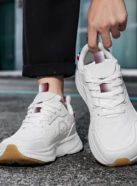 外贸捡漏4e宽楦宽头鞋秋季白色厚底宽楦鞋子加宽加肥大头运动鞋男