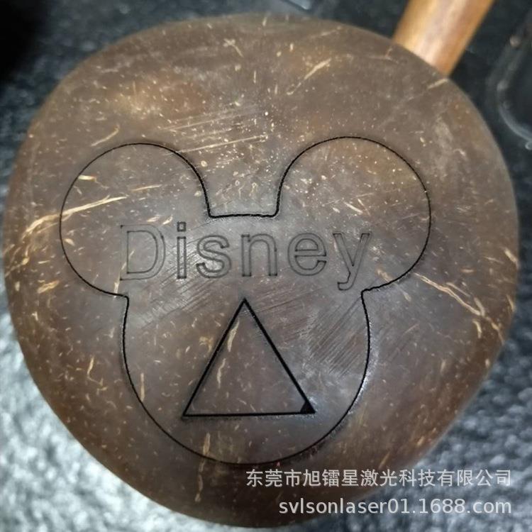 海南椰子老椰子激光开口开壳雕刻图案机器 椰皇开孔半切穿易打开