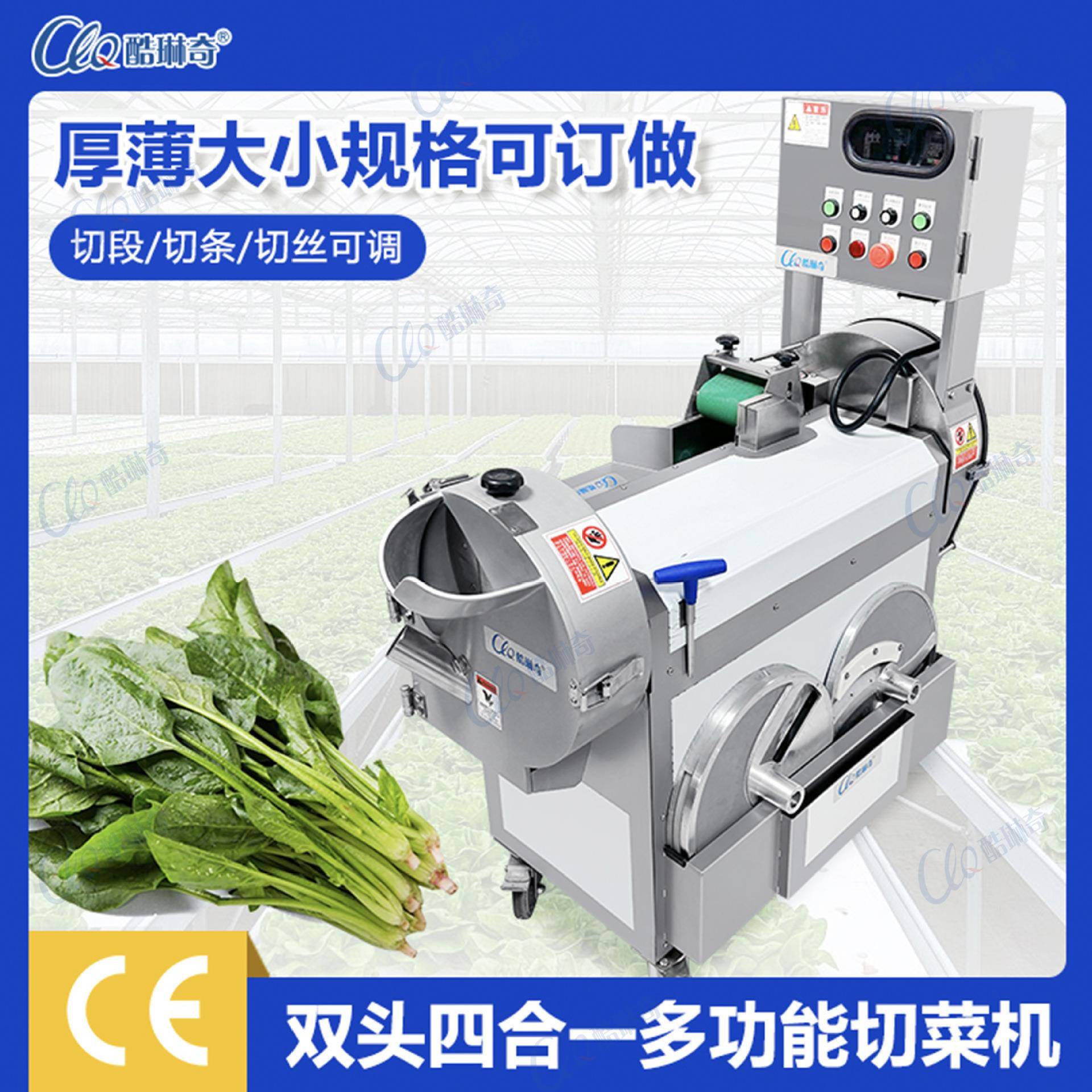大型快速双头切菜机不锈钢电动多功能切匪菜机切娃娃菜丝机葱花圈