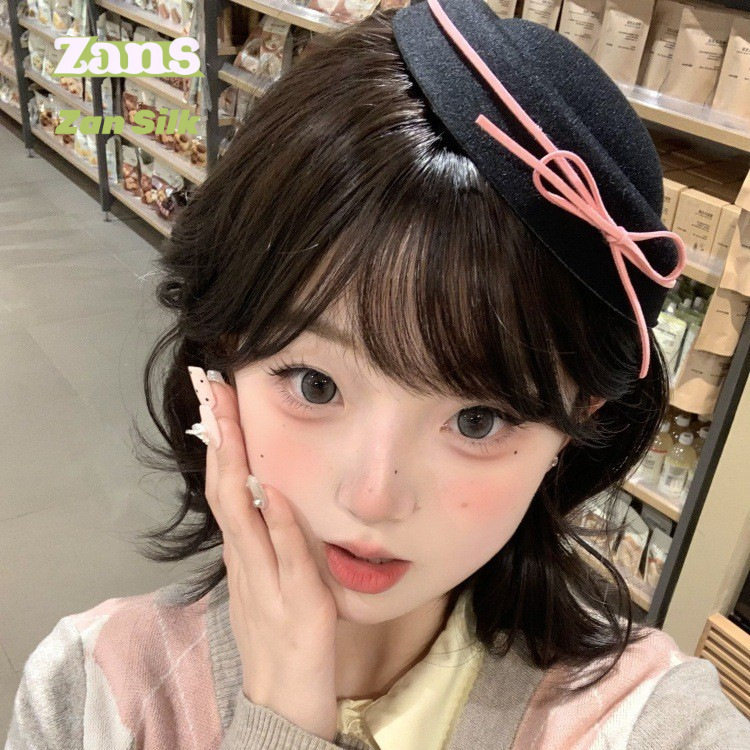 黑色丝绒蝴蝶结礼帽少女jk圆顶