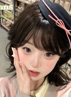 黑色丝绒蝴蝶结礼帽少女jk圆顶