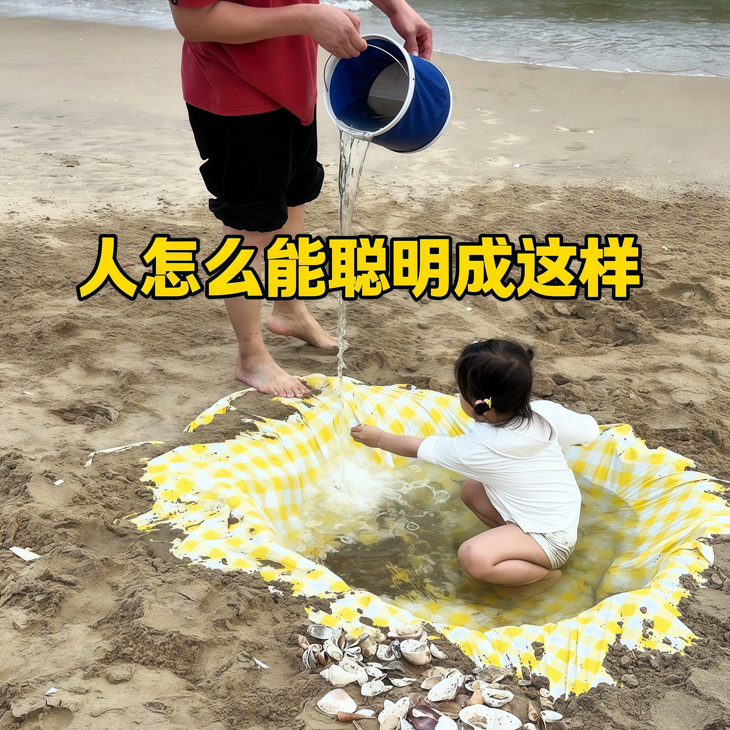一次性泳池海边自制戏水玩沙玩具儿童加厚防水沙滩垫亲子互动道具