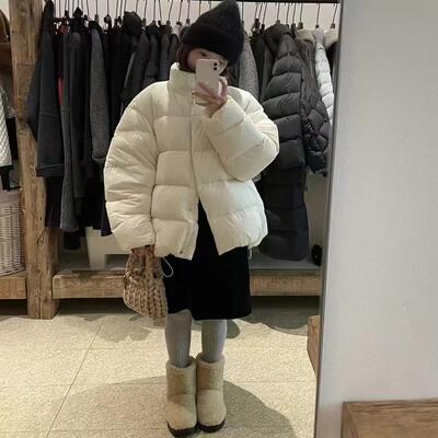 hello家轻量羽绒服立领面服纯色