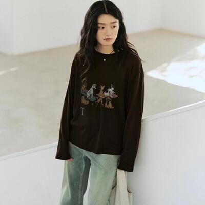 FEELBLESSED小狗开会印花T恤