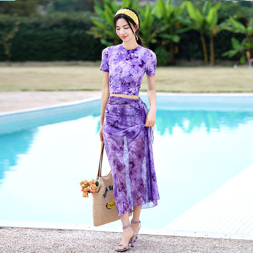 【轻奢】度假风保守长裙比基尼