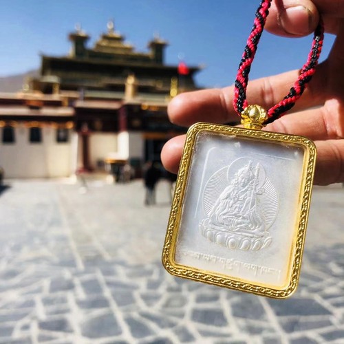 新款桑耶的莲师度母双面降魔佩戴护轮挂件吊坠护身符纯银款包邮