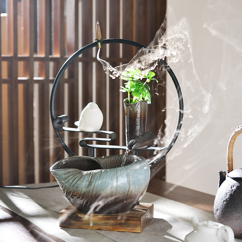 创意陶瓷流水喷泉摆件办公室客厅茶桌家居禅意招财桌面会所装饰品|ruв категории Домашний быт, украшения - от Buy2taobao.com для оказания профессиональной услуги покупки агента Taobao