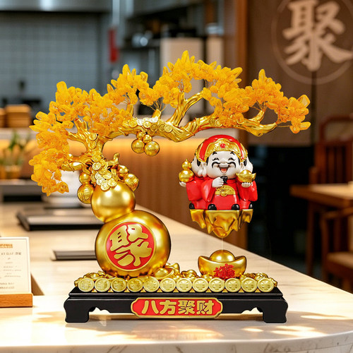 八方聚财文财神葫芦摆件
