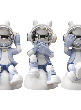 不听不说不看太空人摆件