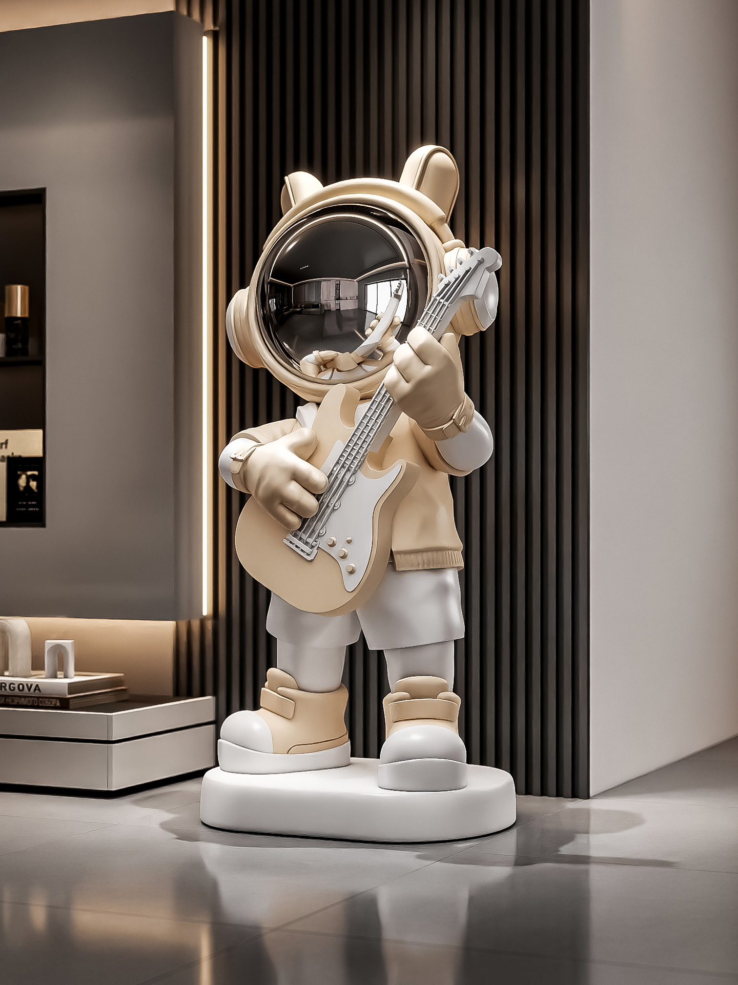 轻奢吉他太空人客厅落地摆件大型宇航员电视柜沙发装饰品乔迁礼物