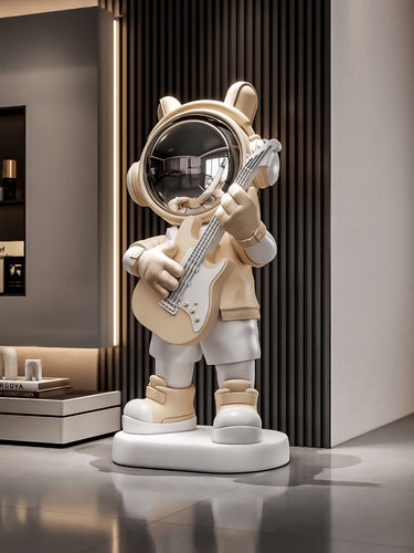 轻奢吉他太空人客厅落地摆件大型宇航员电视柜沙发装饰品乔迁礼物