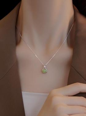 法国Rouje Dsyle 925纯银福袋和田玉项炼女小众吊坠轻奢锁骨颈炼