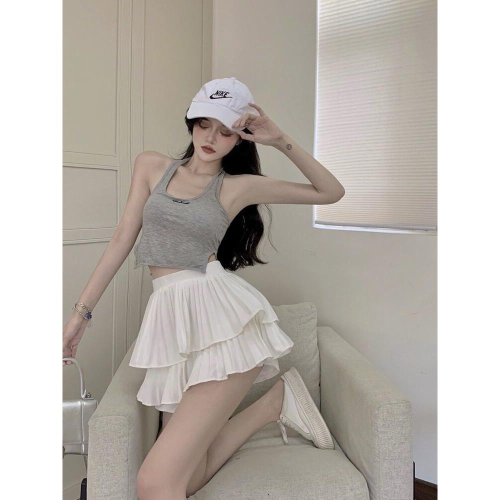 日系显瘦性感蓬蓬裙半身裙女2025夏季小个子甜美白色百褶蛋糕短裙