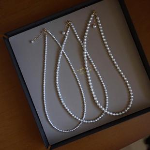 chomelkinsey珍珠项链轻奢小众淡水天然法式锁骨链小米粒复古女