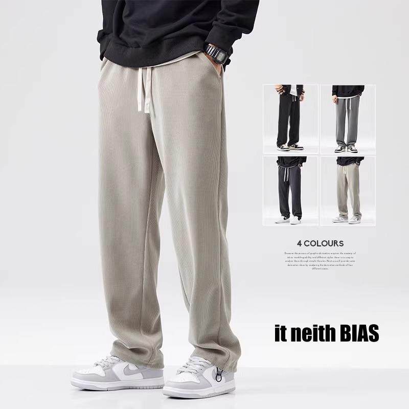 it neith BIAS2024秋冬加绒雪尼尔休闲裤子男直筒垂感灯芯绒卫裤