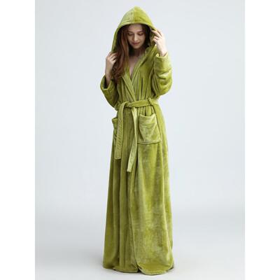 GPgirlpage睡袍秋冬季男女加厚珊瑚绒睡衣加绒加长款星级酒店浴袍