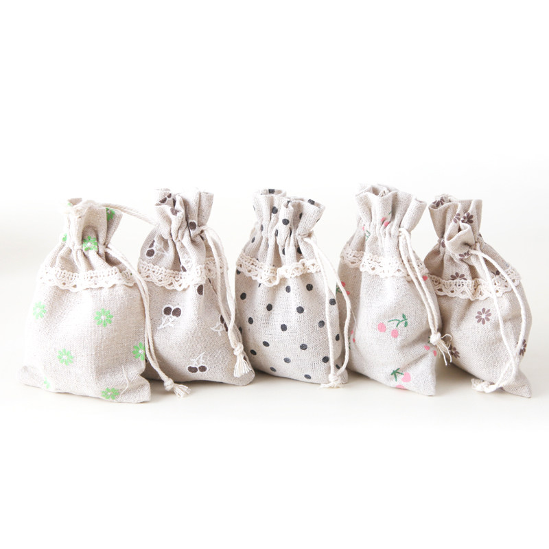 首饰袋 收纳小布袋 束口抽绳 原创手工制作 礼品袋摆摊货源