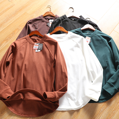 秋冬男女磨毛保暖圆领长袖T恤