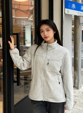 AIRPRO-HEAT科技暖绒！男女秋冬户外抓绒衣针织立领休闲夹克外套