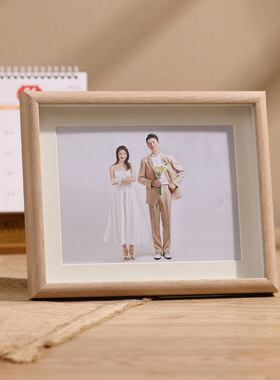 实木质相框摆台6寸7 8 10寸A4全家福挂墙儿童照片加打印做成相框