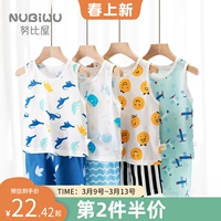 Детский жилет, летний комплект для мальчиков, хлопковая детская футболка без рукавов, майка, шорты