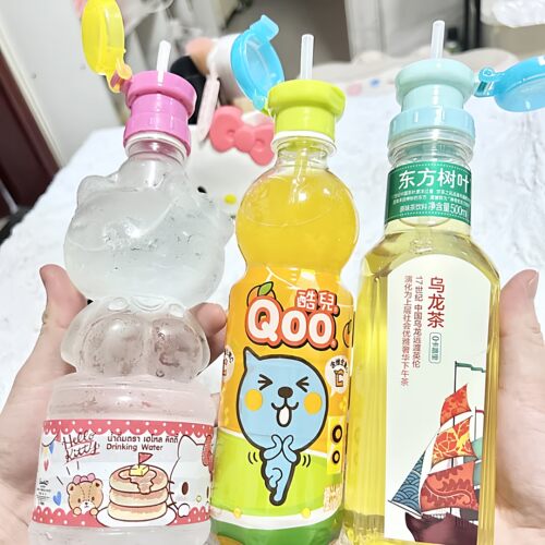 饮料矿泉水三合一吸管转换头大口径健身便携水瓶喝水瓶盖防漏外出
