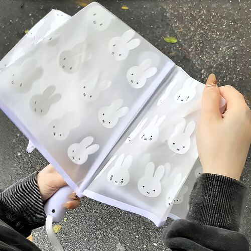 可爱兔子雨伞女加大厚结实抗风自手动折叠长柄小巧便携高颜值学生