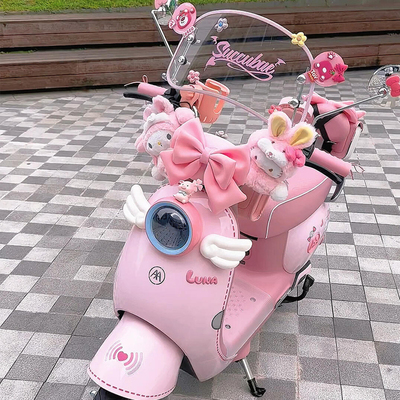 爱玛露娜电动车装饰小配件全套可爱装饰改造车身耳朵挡风板后视镜