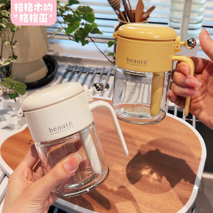 盐罐调料罐厨房家用密封防潮控量玻璃调料瓶自带勺仓食品级调料盒