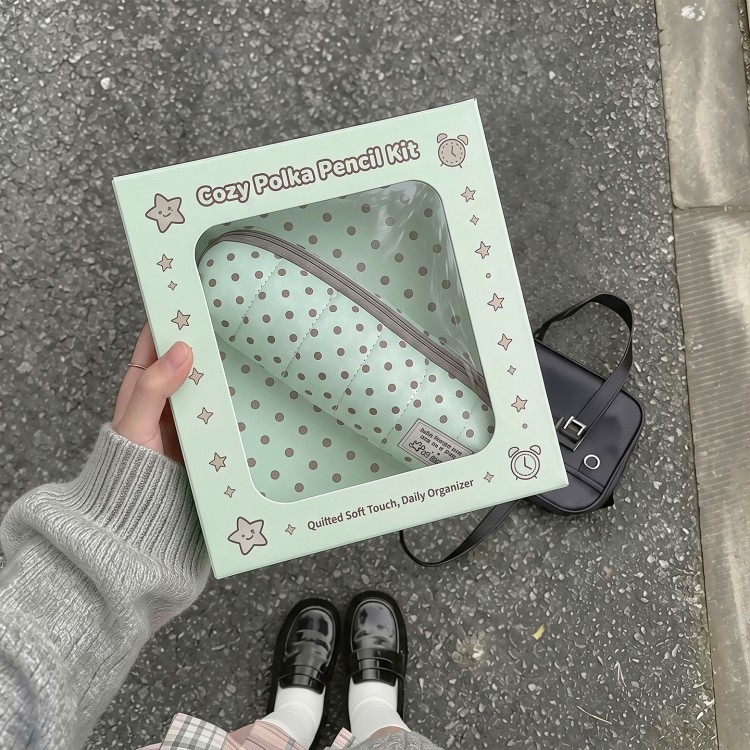 薄荷海盐笔袋大容量高颜值ins风女孩学生2026超火笔袋手提铅笔盒