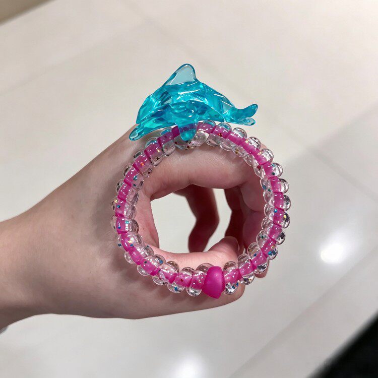 【现货】健达奇趣蛋同款小海豚手链自制美人鱼极简松弛感百搭手环