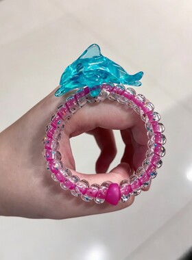 【现货】健达奇趣蛋同款小海豚手链自制美人鱼极简松弛感百搭手环