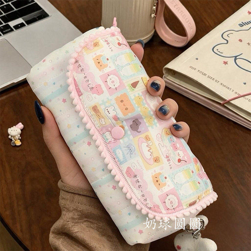 昭和拼布笔袋女生高颜值ins日系卡通可爱文具包铅笔盒收纳袋学生