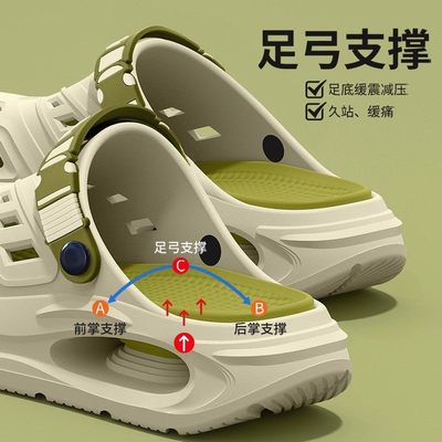 洞洞鞋男士2025夏季新款外穿防滑不累脚足弓支撑户外eva凉拖鞋男